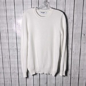 Baldwin white crochet sweater size small